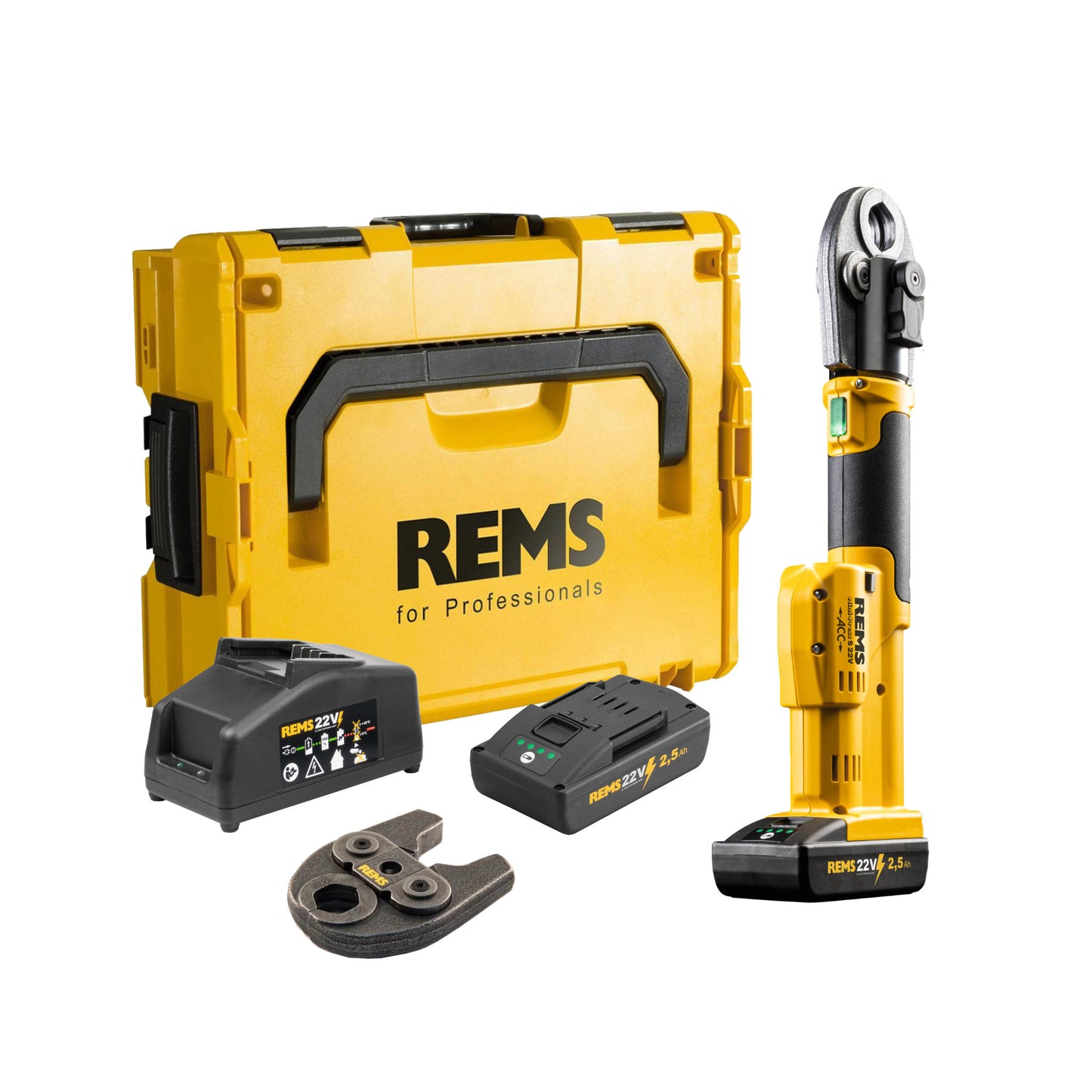 REMS 578016X03 Mini-Press S 22v ACC 2-Tong Kit + FREE gifts (2x2.5Ah)