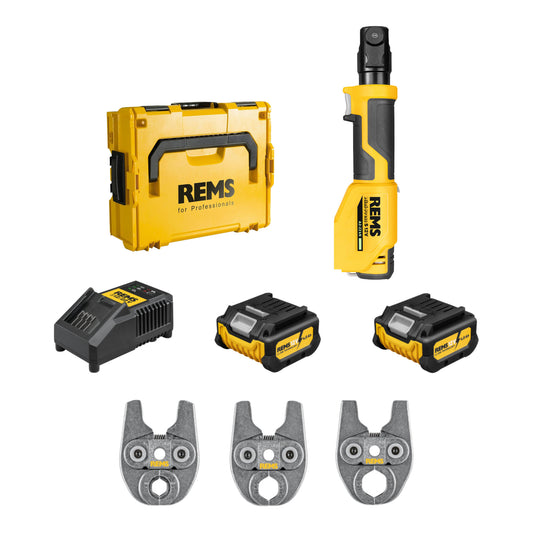 REMS 401073 Mini-Press S 12v A2-22kN 3-Tong Kit (2x4Ah)