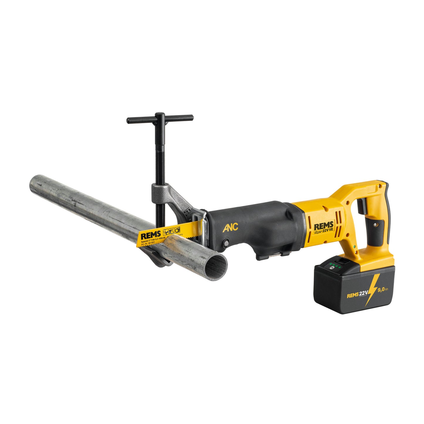 REMS 560053 Tiger 22v VE Reciprocating Pipe Saw (1x9Ah)