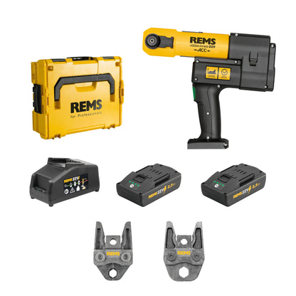 REMS 576011X02 Akku-Press 22v ACC 2-Tong Kit + FREE gifts (2x2.5Ah)