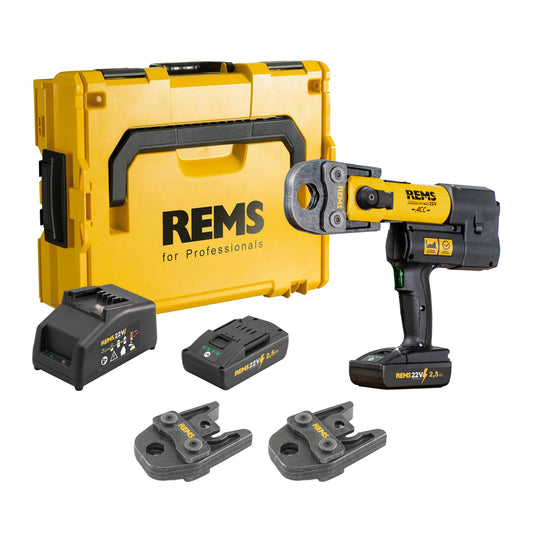 REMS 576011X03 Akku-Press 22v ACC 3-Tong Kit + FREE gifts (2x2.5Ah)