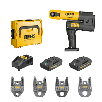 REMS 578014X04 Mini-Press 22v ACC 4-Tong Kit (2x2.5Ah)