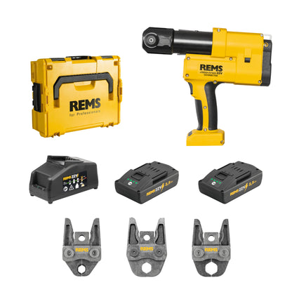 REMS 576015X03 Akku-Press 22v Connected 3-Tong Kit (2x2.5Ah)