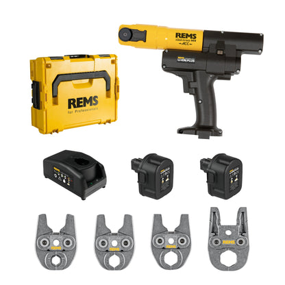 REMS 578013X04 Mini-Press 14.4v ACC 4-Tong Kit + FREE gift (2x2.5Ah)